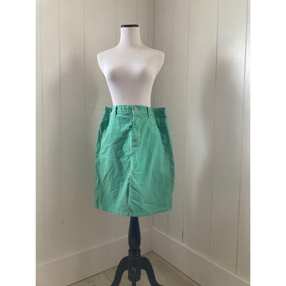 Gap Jeans Green Mini Skirt, Size 12 - Picture 1 of 5